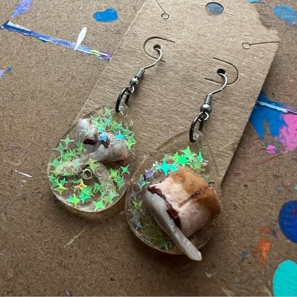 Vanilla Flan with Fork and Spoon Earrings - Picture 1 of 7